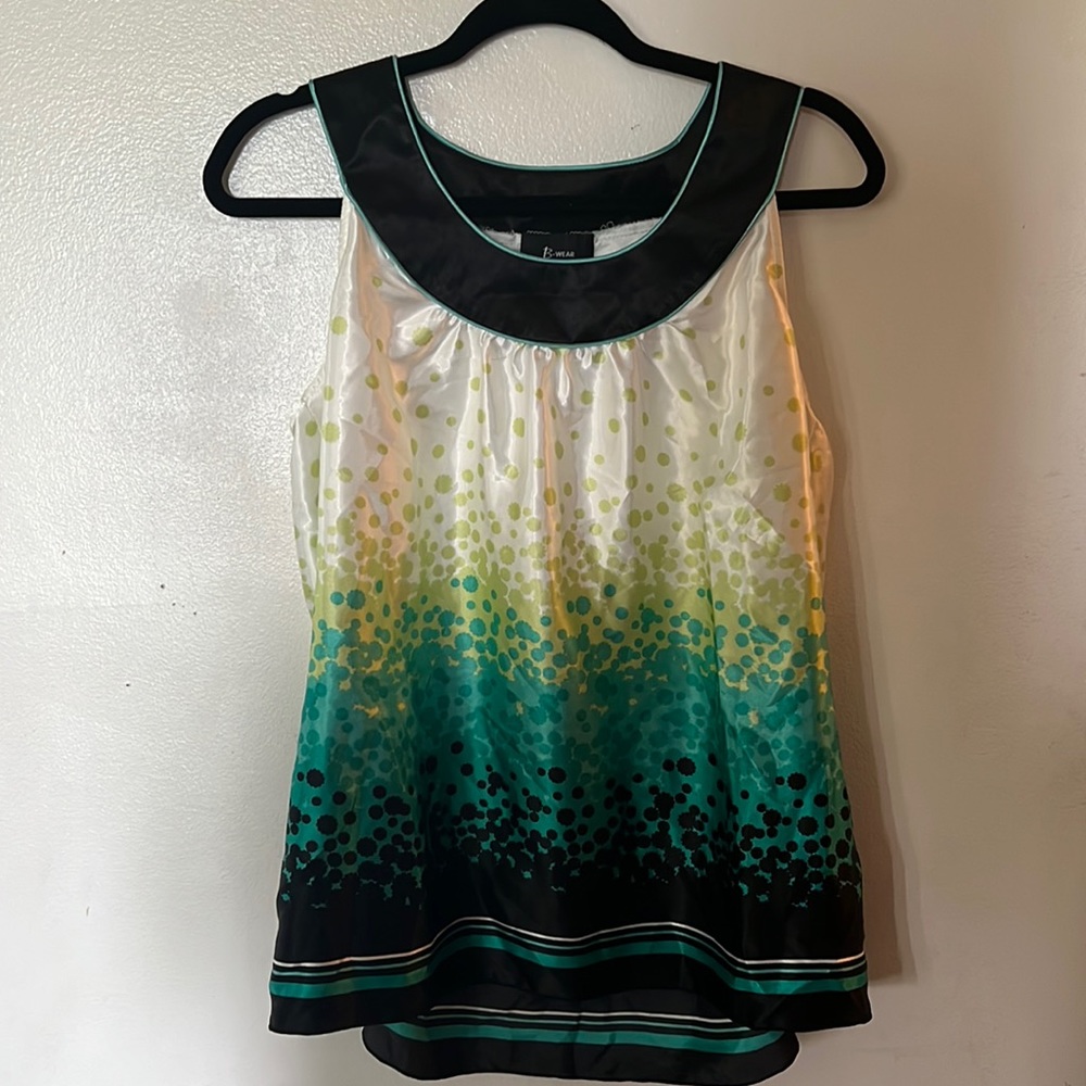 XL Byer California dress tank top green/white/black